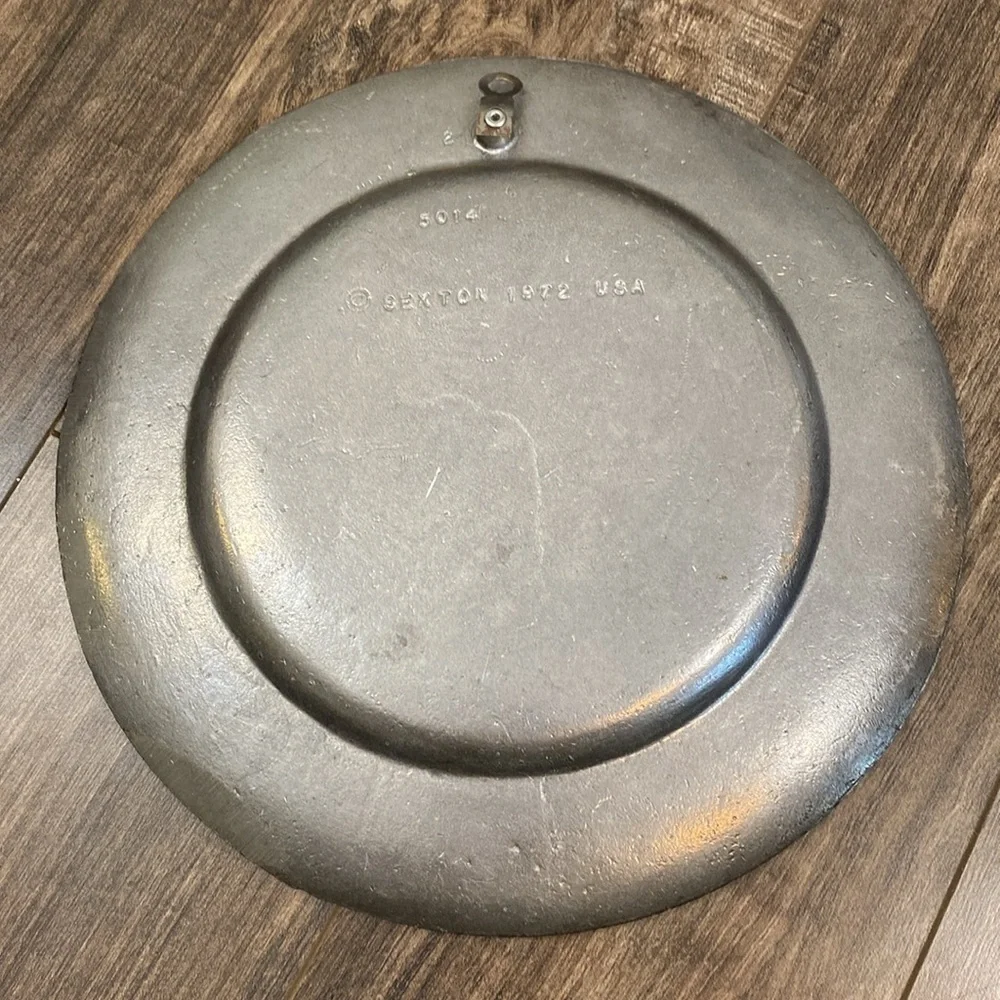 Vintage Sexton Pewter Decorative Plate Home Sweet Home 10”